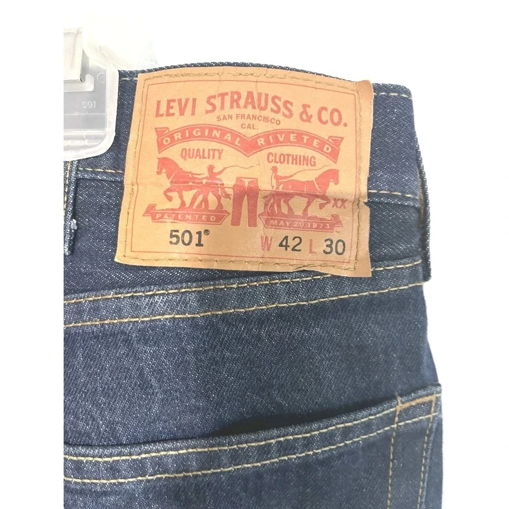 Levi's  501 Jeans Blue Button Fly Shrink To  Fit Men 42x30